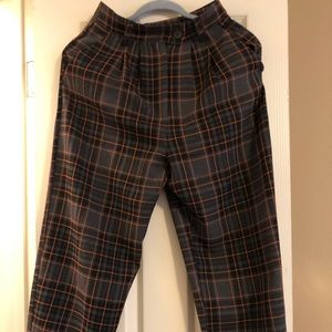 TOPSHOP wide leg checked pants